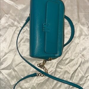 Teal Women's Bag with Chain Strap
